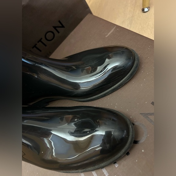 Louis Vuitton Black Monogram Rubber Drops Knee Length Boots Size 40 - Picture 3 of 7
